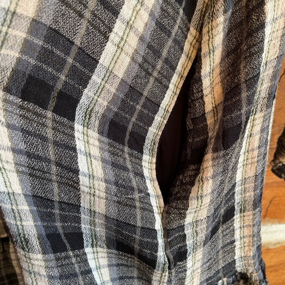 Free People | Red Moon Oversized Pleated plaid Dress with Pockets xs-med - Picture 8 of 10